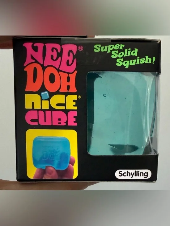 Blue Needoh Squish NICE CUBE - Original Medium 2.25” square - Sealed New in Box - Picture 2 of 7